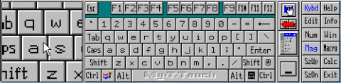 Screenshot of a virtual on-screen keyboard with grey keys.