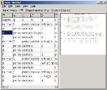 Screenshot of Windows program dialogue with two panes: the left pane features various symbols and letters; the right displays typed braille.