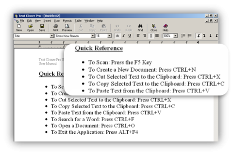 Screenshot of scanned text showing an insert of a magnified highlight of part of the text.