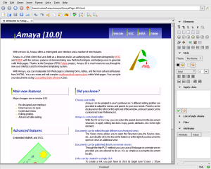 Screenshot of main menu describing program at the top and showing a list of features at the bottom left and right.