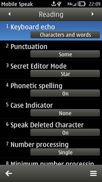 A black software interface displaying a settings menu with various options.