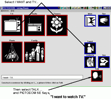 Screenshot of selection window showing images on left and right and lines connecting them.