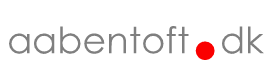 Logo with a red dot between the word Aabentoft and the letters "dk."