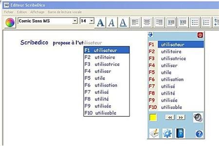 Word prediction screen with suggested words labeled with f number keys listed in a processing box.