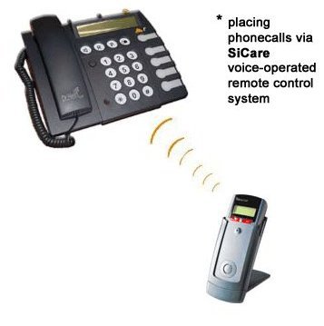 IR Quickphone remote and traditional phone handset with buttons.