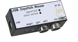 Small, rectangular device with two 3.5 mm jack and two DIN plugs on the front side and and an usb port on the left side. 
