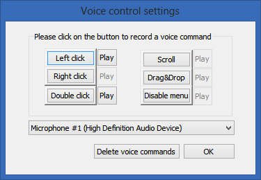NPointer voice control settings