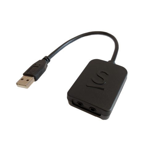 USB port with two switch jacks. 