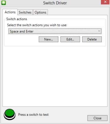 Switch Driver 6 control tab, including switch actions, switches, and options.