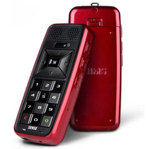 Red and black device with buttons to control the device.