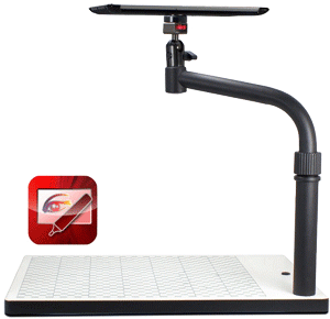 Illustrate iPad Stand side view.