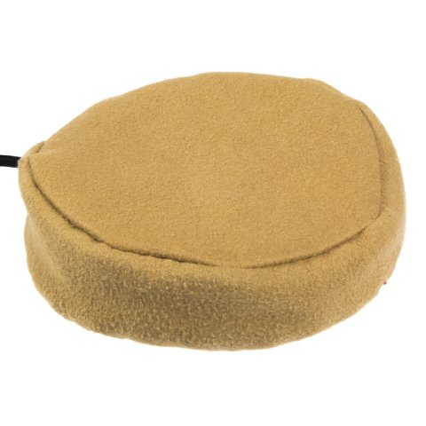 Round beige-colored "pillow" that contains a switch inside.