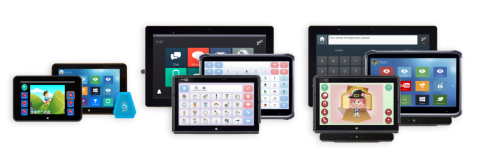 Range of tablet devices of various sizes. 