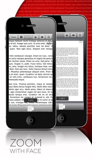 PDF reader in two smartphones at two different zoom levels. 