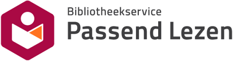 Bibliotheekservice Passend Lezen logo consisting of a red six-sided polygon with a white and orange icon of a person reading a book inside it.