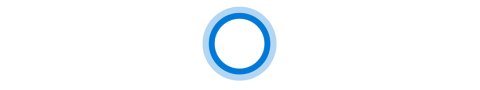 Microsoft Cortana logo: a blue, double-layered circle.