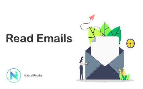 An icon of an envelope with paper sticking out and the caption, "Read Emails."