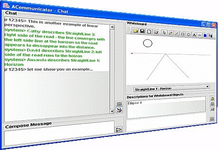 Accessible instant messaging and white board tool applications.