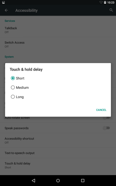 Screenshot of feature being activated through settings.