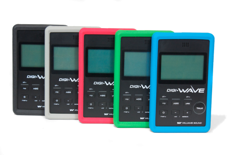 Williams Sound Digi-Wave Digital Personal Communication comes in 5 different colored cases namely black, white, pink, green and blue.