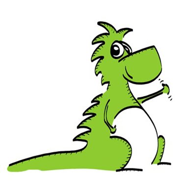 Herbi Speaks desktop shortcut icon in the form of a smiling cartoon image of a green and white dragon.