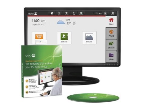 Doro Experience for PC software packaging and on a desktop. 