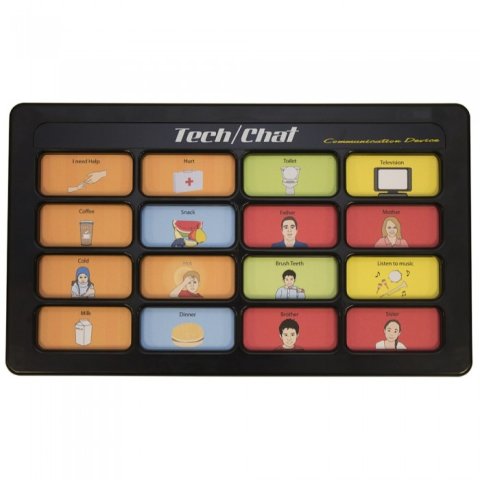 Tablet device with 16 different picture icons.