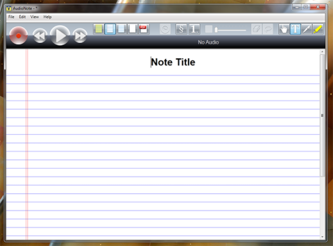 Screenshot of a notepad with a toolbar at top featuring the options to record and change basic formatting.