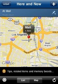 Screenshot of a map indicating where the user is currently located.