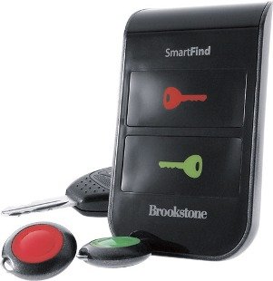 Small rectangular black device that has two buttons with red and green keys on them.