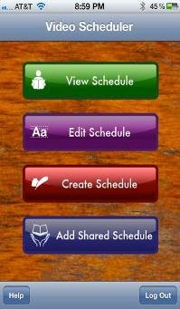 Screenshot showing options for creating and modifying schedules.