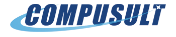 The Compusult logo, which features the word "Compusult" in blue, sans-serif font with a lighter blue "Nike swoop" graphic on the left side.