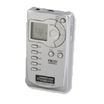 A medium-sized, silver, and rectangular device with a small LCD panel and various menu buttons.