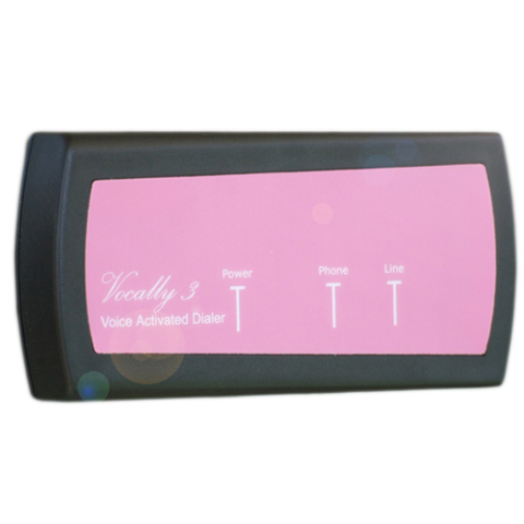 A black, rectangular box with a pink label that features white font.