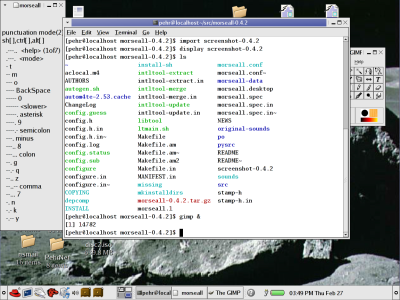 Screen shot of a Command Prompt with a list of files available in a directory and a list of commands.