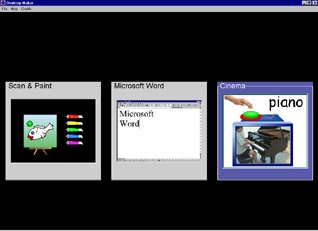 Screenshot of a desktop showing three programs is smaller windows arranged across the screen.