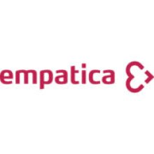The word "empatica" in red font. Next to it is a heart graphic, with the top-half of the heart resembling a letter "E."