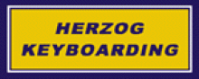 The words "Herzog Keyboarding" in bold, black font against a yellow background.