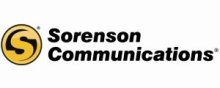 A bold, yellow "S" encased in a yellow circle with the words "Sorenson Communications" in bold, black font.