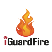 A flame graphic with the wods "iGuardFire" in red and black font beneath against a white background.