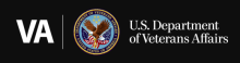 The USVA Mobile logo is shown consisting of the letters "VA" in white caps followed by the US Seal and wording US Department of Veterans Affairs.