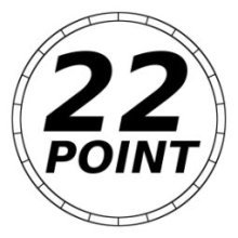 The Company logo which features a large black "22" and the word "Point" under it, both within a double circle.