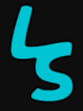 The company icon is shown of a thick freestyle writing in teal of the letter "L" that touches and becomes one with the top of the letter "S", also in teal.