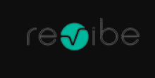 The company name is written in a lower case simple text font with a blue circle as background for the letter V. The v is also written in a style to look like a graph mark on an EEG, that is with the second leg of the v elongated and with connecting dashes attached.