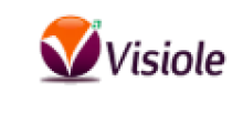 The company name, Visiole, is written in a thin purple font and is preceded by an icon with a large white letter V. The v is in a circle: the space above the v is orange and the space below it is purple.