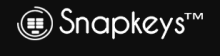 The Company name Snapkeys is written in a text font with an icon preceding it: A circle formed by two non-connecting lines and having a 2x3 layout of solid rectangles, with another single rectangle centered below the 2 columns.