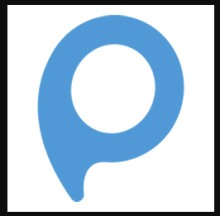 Pictotravel icon is shown as a stylized letter P that is mostly a round blue circle with a very short tail.