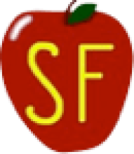 Logo featuring an icon of an apple with the letters 'SF' on it.