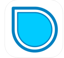 The company Logo is shown as a water drop with the point facing upper left. It is a solid blue color that is then outlined in white and again in blue.