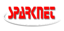 Sparknet logo, which features the word "Sparknet" in red, stylized, sans-serif font, with a curved grey line underlining it.
